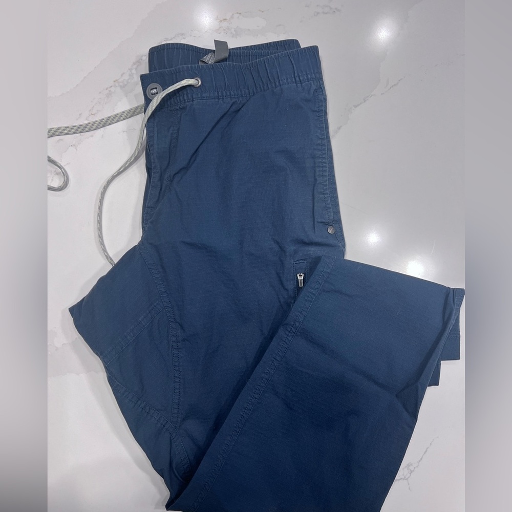 Vuori Ripstop Pant. Color Indigo. Size Large. Worn and washed. Good condition.